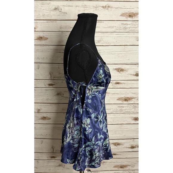 Vintage Y2K Victoria's Secret silk blue floral babydoll cami & thong set Size XS - Picture 7 of 8